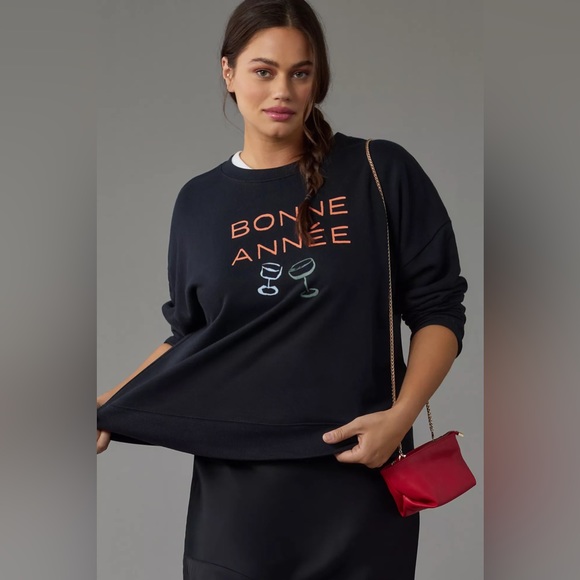 Phthalo Ruth ‘Bonne Année’ Varsity Crew Pullover - Picture 3 of 6